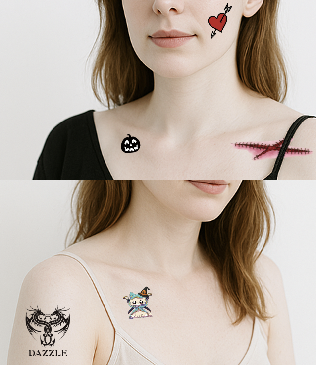 数量限定】DAZZLE Personalized Halloween Tattoo Stickers | 闇